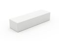 Long white rectangular box on white background, merchandise packaging mockup, isolated studio photo Royalty Free Stock Photo