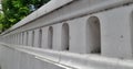 Long white temple wall Royalty Free Stock Photo