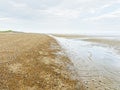 A long, wide, almost deserted beachat Skegness in Lincolnshire