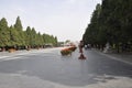 Beijing, 7th may: Long wide walkway to the Lingxing Gate from Temple of Heaven in Beijing
