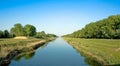 Long wide water canal for watering Royalty Free Stock Photo