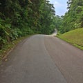 Long winding hilly road