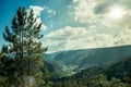 Valley of Zezere River with small village underneath