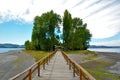 Long wooden bridge to the island Aucar