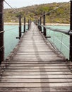 Long Wooden Suspension bridge Royalty Free Stock Photo