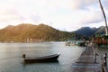 Long wooden walk to koh nok homestay, koh chang, thailand