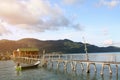 Long wooden walk to koh nok homestay, koh chang, thailand