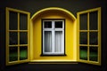 long yellow plastic windows profile for window in house