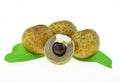 Longan. fresh longan on the white background. Royalty Free Stock Photo
