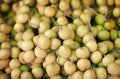 Longan fruit on the counter of the Asian market Royalty Free Stock Photo