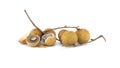 Longan fruits on branch isolated on white background Royalty Free Stock Photo