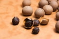 The longan peel Royalty Free Stock Photo