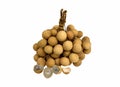 Top view longan on white background with clipping At Asian.