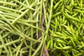 Longbeans and green chilli at the market