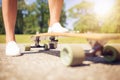 Longboard with action camera