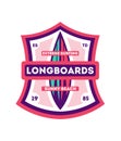 Longboard surfing club vintage label