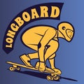 Longboard theme vector