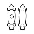 Longboarding black line icon. Extreme sport. Royalty Free Stock Photo