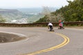 Longboarding Down The Mountain Road Royalty Free Stock Photo