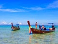 Longboats at Bamboo Island Thailand Royalty Free Stock Photo
