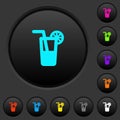 Longdrink dark push buttons with color icons