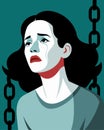 She longed to break free from the chains of her past but the hurtful words and memories kept her bound.. Vector Royalty Free Stock Photo