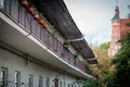 Longest balcony in Uzupis district, Vilnius, Lithuania Royalty Free Stock Photo