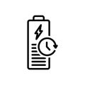Black line icon for Longest, battery and charge