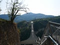 The longest suspended bridge, the bridge over the abyss Royalty Free Stock Photo