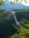 The longest suspended bridge, the bridge over the abyss Royalty Free Stock Photo