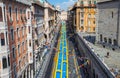 The longest water slide entered in the Guinness Book of Records showed for the Costa Cruises Festival in Genoa Genova city cente