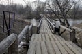 The longest wooden pedestrian Typographic bridge in Alexander Park in Kirzhach of Vladimir region of Russia landscape beautiful Royalty Free Stock Photo