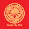 longevity bun. Vector illustration decorative design