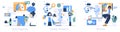 Longevity Clinic. Flat Vector Illustration