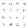 Longevity line icons collection. Life, Health, Wellness, Aging, Fitness, Nutrition, Fountain vector and linear