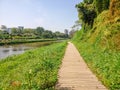 The longgang river walkway in longyuan park. Royalty Free Stock Photo