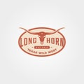 Longhorn texas vintage emblem logo vector symbol illustration design