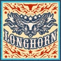 Longhorn vintage western vector design