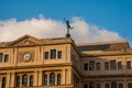 The building of Lonja del Comercio, stock exchange, now the offices of foreign companies. Topped with a statue of mercury, the God Royalty Free Stock Photo