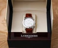 Longines mens wrist watch, classic watchmaking design. famous watch manufactory Longines