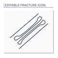 Longitudinal fracture line icon