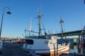 Longliner`s moored at fisherman`s terminal in Seattle Washington.