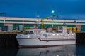 Longlinging fishing vessel Gisli Sursson in Port Royalty Free Stock Photo
