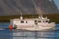 Longlining fishing boat sailing in Hornafjordur bay