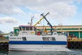 Longlining fishing vessel Hafrafell being unloaded Royalty Free Stock Photo