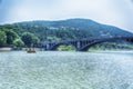 Longmen Bridge and Yi River Luoyang China Royalty Free Stock Photo