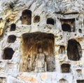 Longmen Grottoes ,one of the finest examples of Chinese Buddhis Royalty Free Stock Photo
