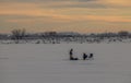 Ice Fishing on Blue Heron Reservoir in St. Vrain State Park, Longmont, Colorado
