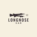Longnose gar fish hipster logo Royalty Free Stock Photo