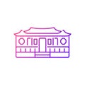 Longshan temple gradient linear vector icon.